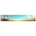 thumbnail image 1 of Spring Themed Yellow Ribbon Banner with Spring Awakening TextBasket of Colorful Flower Field Background Celebrations Gatherings and Family Photo Props, 1 of 4
