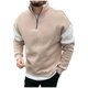 thumbnail image 2 of Ceisia Men's Casual Striped Half Button Round Neck Pullover with Pocket Daily Fashion Top Gift, 2 of 5