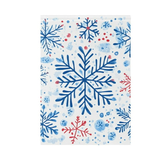 Hand Draw Snowflake Christmas Garden Flag House Banner 12" x 18" Double Sided Outdoor Yard Decoration