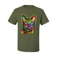 thumbnail image 2 of Cats Are Like Potato Chips Colorful Rainbow Cat Animal Lover Men's Graphic T-Shirt, Military Green, X-Large, 2 of 3