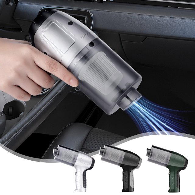 Aspiradora de coche inalámbrica de mano 6000Pa Succión 18min Tiempo de ejecución 4000mAh Batería recargable húmeda/seca para auto Home Pet Hair 3 en 1 portátil con accesorios Negro