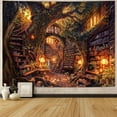 thumbnail image 3 of Gojian Forest Library Tapestry Tree Bookshelf Tapestries Wall Hanging Vintage Fantasy Fairy Treehouse Book Tapestry for Bedroom Living Room Dorm Classroom, 3 of 6