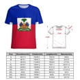 thumbnail image 2 of Haiti Flag Design Women's Short Sleeve Tops Casual Blouses T Shirt, 2 of 6