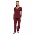 thumbnail image 1 of Pajama Set PJ Cotton Lounge Sleep Wear V-Neck Top & Long Pants by Lunarable, 1 of 3