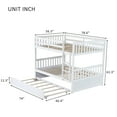 thumbnail image 3 of Full Over Full Bunk Bed with Trundle, Wood Bunk Bed with Safety Guardrail & Ladders, Separates Into 2 Full Size Platform Bed, Trundle Bunk Bed For Teens Adults (White), 3 of 10
