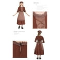 thumbnail image 5 of EnJoCho Pion𝖾er Girl 𝖢olonial Prairie Dress 3-Piece Set with Apron Long Sleeve Vintage Dress Halloween Par𝗍y Outfit for Kids, 5 of 9