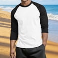 thumbnail image 2 of Abomasnow Mens Big and Tall Athletic Shirts 3/4 Length Sleeve Crewneck Color Block Shirts Casual Soft Workout Running Basic Shitrts, 2 of 5