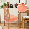 thumbnail image 2 of SHILIU-Waterproof Dining Chair Covers Set of 6, Diamond Pattern PU Chair Seat Slipcovers Removable Washable Chair Covers Protector Dining Room, Kitchen Chair Covers Slipcover, Rear Gapped, Orange, 2 of 4