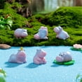 thumbnail image 6 of Tizuqe Set of 6 Cute Hippo Figurines Ornaments for Party and Cake Toppers Decoration, 6 of 18