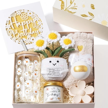 Birthday Gifts for Women Friendship, Womens Gifts for Birthdays Happy Birthday Basket for Mom Sister Teen Girls Her Wife Girlfriend Coworker, Self Care Package Set