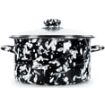 thumbnail image 1 of Golden Rabbit Enamelware - 6qt Stock Pot (Black Swirl), 1 of 4