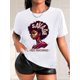 thumbnail image 1 of Camiseta para mujer veranoLetter Print T-shirt, Casual Crew Neck Short Sleeve Top For Spring & Summer, Women's ClothingFather's Day, Mother's Day, New Year, Spring Festival, Valentine's Day, Indepen, 1 of 8