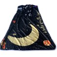 thumbnail image 3 of Manta Bebé Mensual Hito manta para niña niño franela Noche Cielo Luna Estrellas para bebés Imagen de foto Fondo de apoyo Regalos para baby shower 40 * 28 pulgadas No se arruga ni se desvanec 1 1, 3 of 5