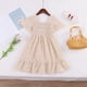 thumbnail image 5 of Vestido sin mangas de cuello redondo para niña, color liso, cuello trompeta, sin mangas, dobladillo con volantes, vestido grande para niña, vestido de poliéster para niña, 5 of 7
