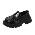 thumbnail image 2 of Willtoo Girls Slip On Loafers PU Faux Leather Oxford Shoes Chunky Heel Flats Church School Uniform Dress Shoes, 2 of 7