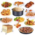 thumbnail image 4 of 3 PCS XL Air Fryer Kit Cake Barrel Pizza Pan Air Fryer Rack Fit Above 3.7Qt Deep Fryer, 8 inch, 4 of 5