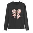 thumbnail image 5 of Erwazi Womens Long Sleeve Crew Neck Valentine T Shirts Love Bow Printed Casual Cute Tee Tops, 5 of 5
