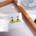 thumbnail image 1 of Sanrio-pendientes de plata de Hello Kitty para mujer, aretes de aro con aguja, estilo Anime Cinnamoroll Melody, Kuromi, 1 of 4