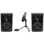 (2) JBL 306P MkII 6" Powered Studio Monitor Speakers+Mackie USB Recording Mic