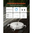 thumbnail image 2 of KFFKFF 18" Surface Cleaner for Pressure Washer, Stainless Steel Attachments with Quad-Wheel Design, Capable of 4000 PSI Maximum, 1/4 Quick Connect, Includes 2 Spray Nozzles and 2 Extension Wands, 2 of 9
