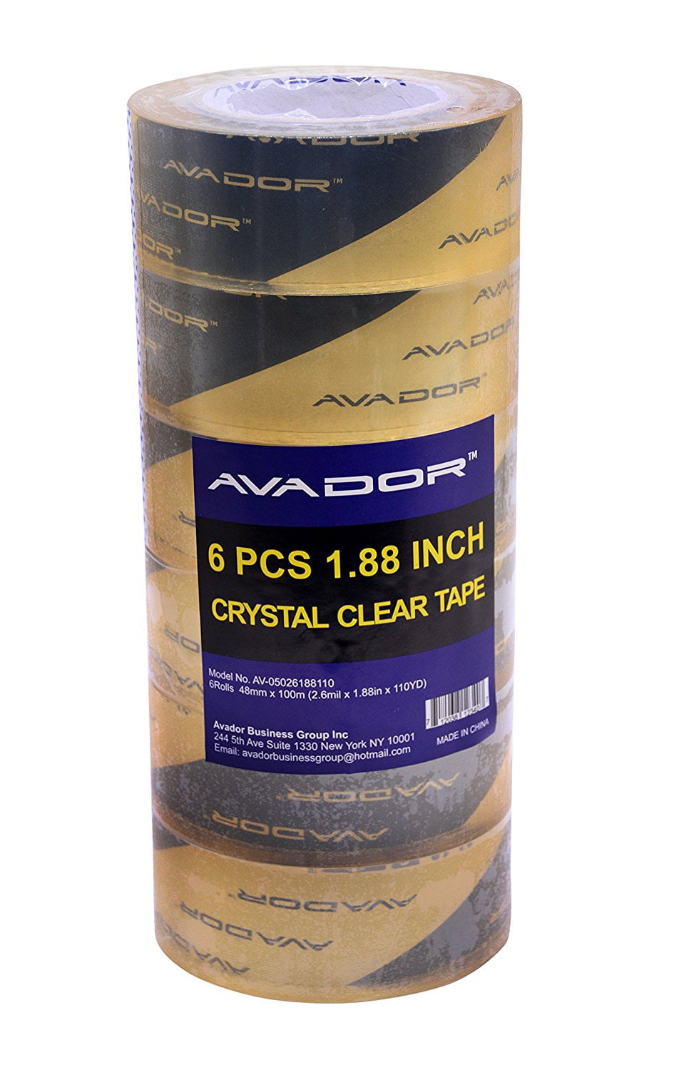 AVADOR Crystal Clear High Performance Heavy Duty  Water Base Packaging Tape 