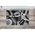 thumbnail image 1 of Tapis Contemporain Moderne Cercles Gris Abstrait 2 x 3, 1 of 5