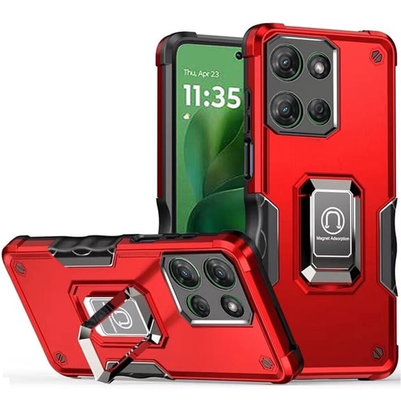 For Motorola Moto G Power 5G 2025 XT2515V OPTIMUM Kickstand Cover Phone Case - Red