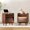 Noix, variante sur GUNAITO Ensemble de 2 Tables de Nuit avec Station de Recharge Table de Chevet avec Lumière DEL Table de Nuit en Bois avec Tiroirs à Texture Ondulée Table d'Appoint avec Ports USB et Prises pour Petit Espace Noyer 2 Pcs