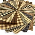 40+ Brown and Black Plaid Homespun 5"x5" PreCut Quilt Squares Charm