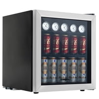 KUPPET 62-Can Beverage Cooler and Refrigerator, Small Mini Fridge with Glass Door and Adjustable Removable Shelves, 1.6 Cu.Ft.