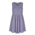 thumbnail image 4 of BLVB Women's Summer Sleeveless Dresses with Pockets V Neck Solid Color Loose Flowy Tank Dress Beach Sundress, 4 of 5