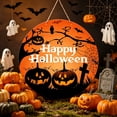 thumbnail image 4 of Halloween Door Hangings Sign, Happy Halloween Paper Farmhouse Wall Decor, Rustic Paper Hanging Decoration Outdoor Signs, For Front Door and Porch Entryway Decor, 4 of 5