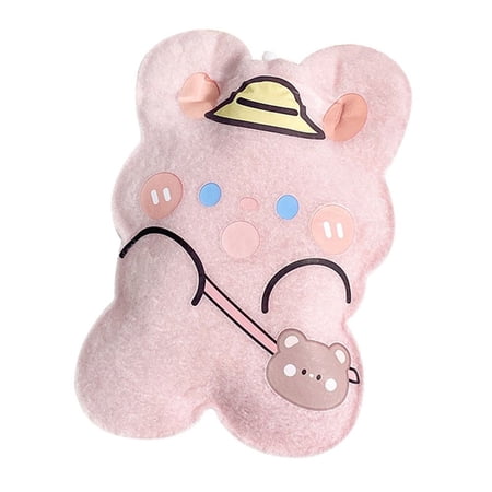2PCs Winter Portable Cute Cartoon Velvet Hot Water Bag Warm Water Bag Comfortable to Touch STYLE 2