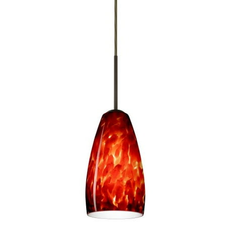 Besa Lighting 1BT-150941 Chrissy 1 Light Cord-Hung Mini Pendant with Garnet Glas