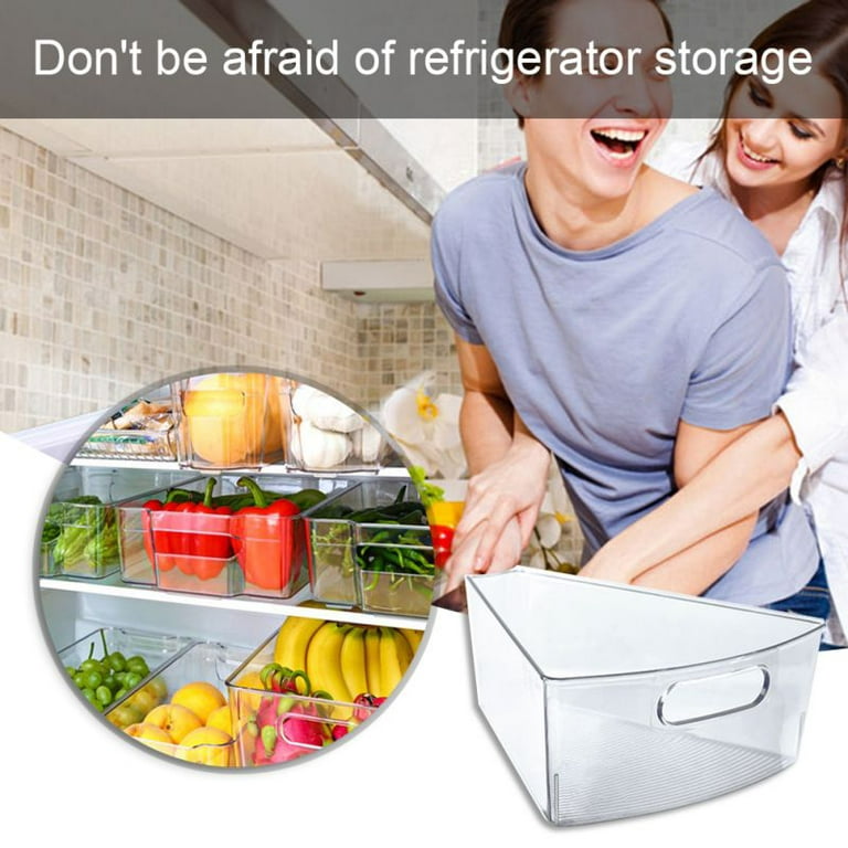 6 PCS Food Storage Bins with Handles, Vtopmart Clear Plastic Pantry  Organizer, Medium