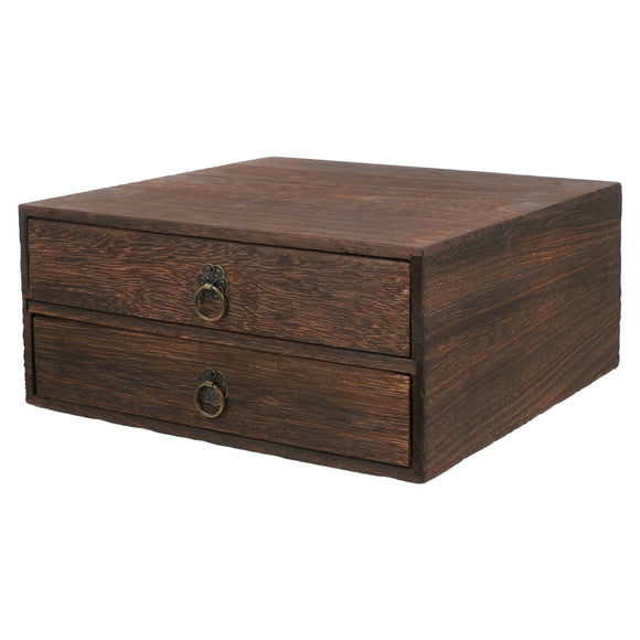KAKOWELY Desktop Storage Drawer Desktop Drawer Vintage Wood Drawer Wood Storage Box,10.04"X9.57"X4.45"
