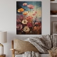 thumbnail image 2 of Designart "Symphonic Purple Wildflowers I" Floral Print on Natural Pine Wood, 2 of 5