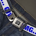 thumbnail image 2 of Buckle-Down Belt, Seatbelt Buckle Belt, OMG Give Me A Break White Royal, Youth 22 to 32 Inches, 2 of 9