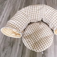 thumbnail image 3 of Cama a cuadros beige para gatitos, cálida y moderna, acogedora cama tipo túnel para gatos para otoño e invierno, 3 of 5