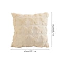 thumbnail image 3 of Butterfly Embossed Faux Fur Throw Pillow, Soft Plush Tufted Square Cushion with 3D Butterfly Pattern, Decorative Accent Pillow for Sofa, Bed, Living Room and Bedroom Decor 18x18in, 3 of 6