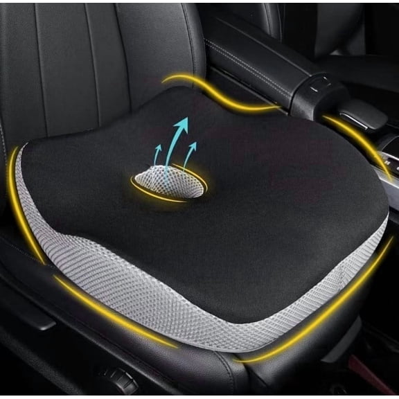 Car Seat Cushion,Memory Foam Seat Pad for Car Seat Office Chair Wheelchair,Home Use,Hip, Tailbone, Coccyx, Long Sitting,Black