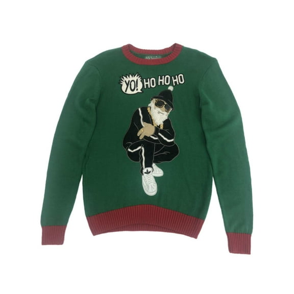 Mens Bearded Homie Hipster Gangster Yo Gold Christmas Holiday Sweater Medium