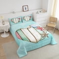 thumbnail image 3 of Beach Theme Comforter Set Twin Size, Cute Starfish Shell Bedding Set, Rustic Farmhouse Bedding Comforter Sets, Heart Pattern Down Comforter, Coastal Ocean Theme Quilt Set, Blue, 3 of 5