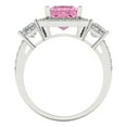 thumbnail image 4 of Three-Stone Engagement Ring for Women - 3.005ct Simulated Pink Diamond in 18K White Gold Promise Ring, 4 of 6