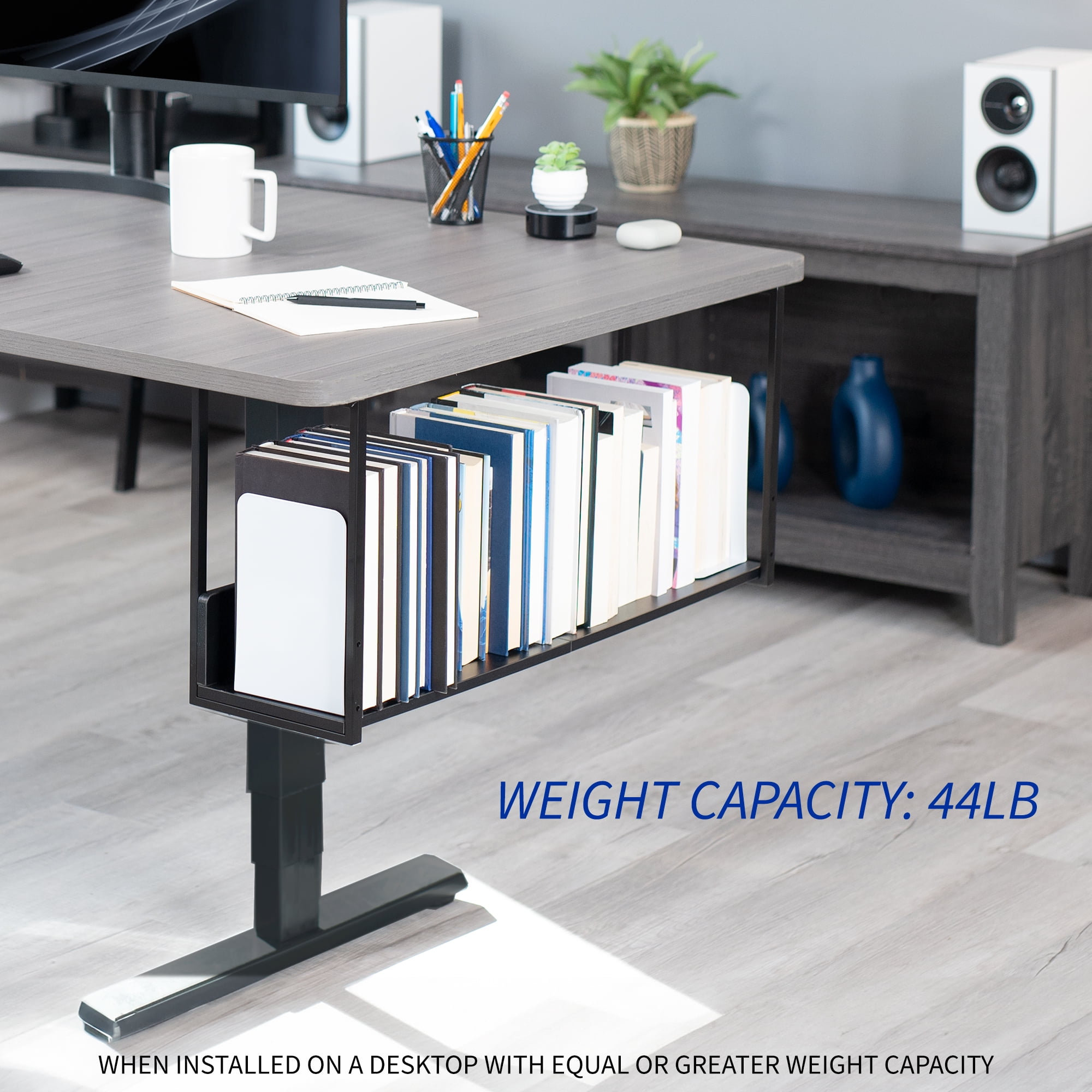VIVO Black 30" Under Desk Shelf Storage Organizer System