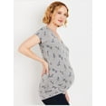 thumbnail image 2 of Motherhood Maternity V-Neck Side Ruched Maternity Tee, 2 of 3