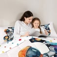 thumbnail image 5 of Homewish Boys Personalized Gifts Full Size Comforter Sets,Pink Letter J Bedding Comforter Set,Cartoon Planet Astronaut Bedding Sets For Boys Kids,Lightweight Room Decoration Reversible,3pcs, 5 of 8