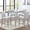 Silver Gray, variant on 5-Piece Counter Height Dining Set, Modern Square Wooden Table with 4 Upholstered Chairs & Crystal Accents, Space-Saving Kitchen Dinette Set for Dining Room Breakfast Nook, Black
