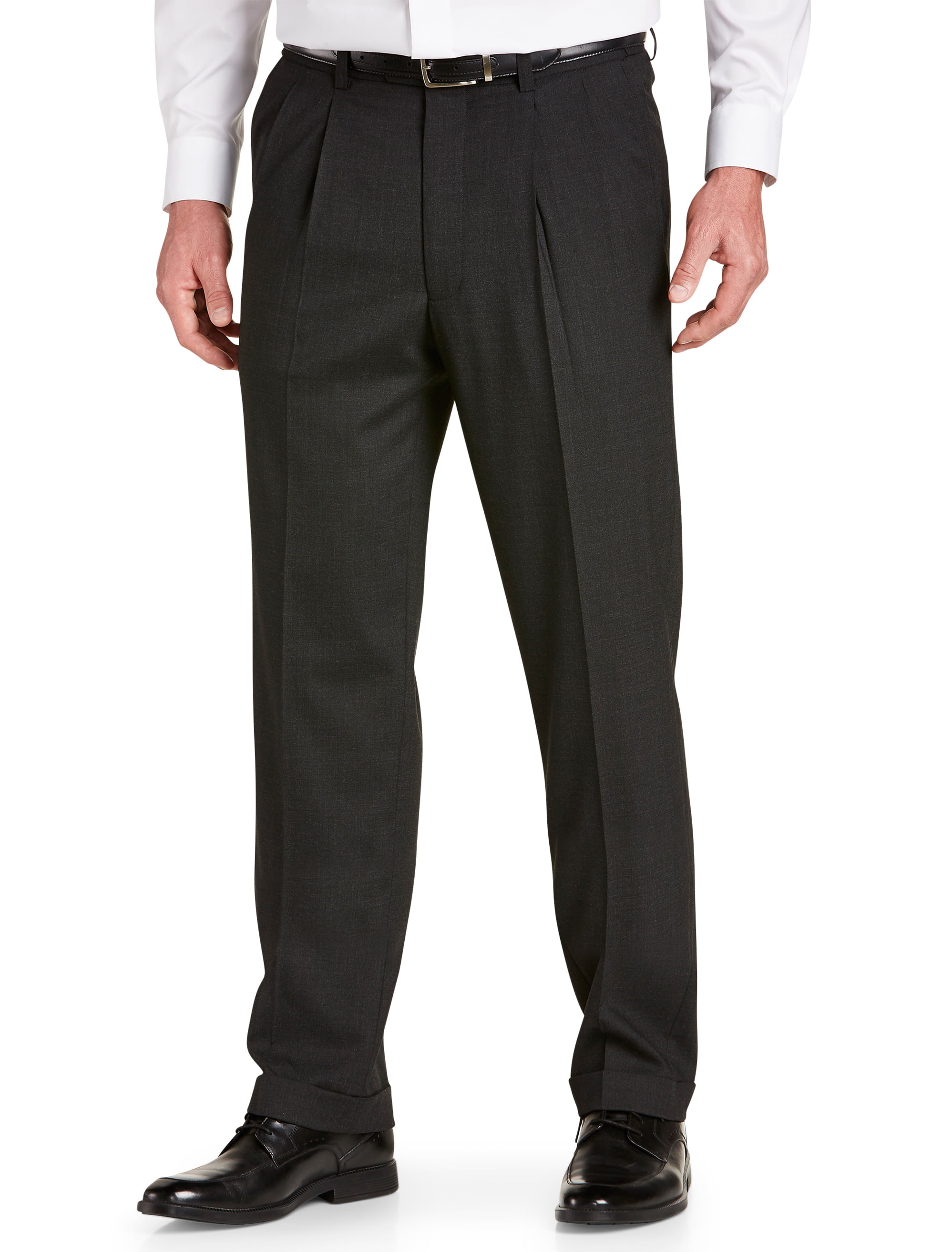 Men's Big & Tall Gold Series Perfect Fit Waist-Relaxer Hemmed Pleated ...