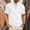 White, variant on Men's Short Sleeve Casual Shirt, Solid Color Stand Collar, 3-Button Versatile Summer Top